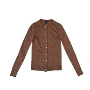 J Crew Mercantile Merino Wool Blend Brown Lightweight Sweater US Womens XS